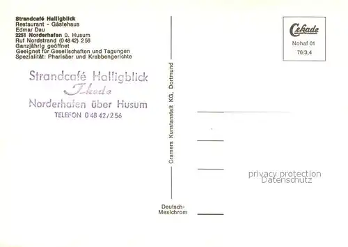 AK / Ansichtskarte Norderhafen Strandcafe Halligblick Gaststube Norderhafen