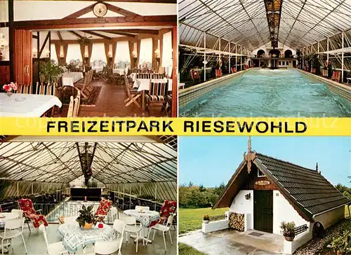 AK / Ansichtskarte Nordhastedt Freizeitpark Riesewohld Gastraeume Hallenbad Bungalow Nordhastedt