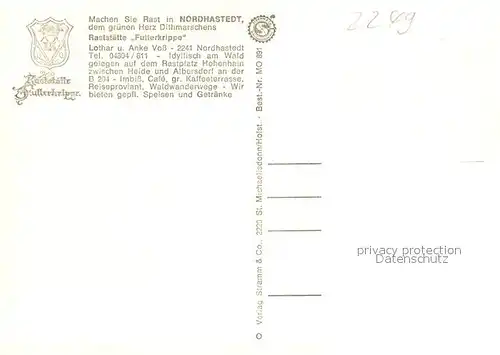 AK / Ansichtskarte Nordhastedt Raststaette Futterkrippe Gastraeume Terrasse Nordhastedt