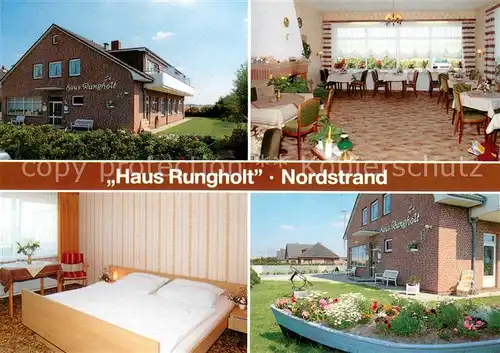 AK / Ansichtskarte Nordstrand Hotel garni Haus Rungholt Gaststube Zimmer Nordstrand