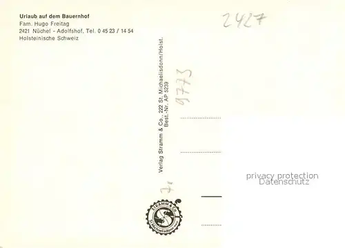 AK / Ansichtskarte Nuechel Urlaub auf dem Bauernhof Adolfshof Naturpark Holsteinische Schweiz Nuechel