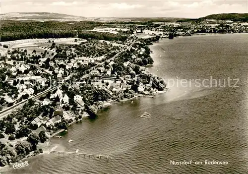 AK / Ansichtskarte Nussdorf_ueberlingen Fliegeraufnahme mit Bodensee Nussdorf ueberlingen
