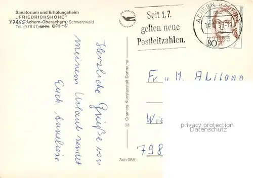 AK / Ansichtskarte Oberachern Fliegeraufnahme Sanatorium und Erholungsheim Friedrichshoehe  Oberachern