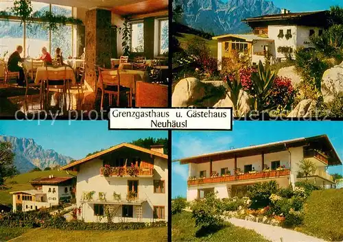 AK / Ansichtskarte Oberau_Berchtesgaden Grenzgasthaus und Gaestehaus Neuhaeusl Gaststube Oberau Berchtesgaden