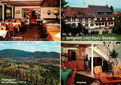 AK / Ansichtskarte Obereggenen Landgasthof Hotel Grafs Weinstube Gaststube Panorama mit Hochblauen Obereggenen