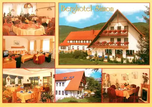 AK / Ansichtskarte Oberschoenau_Thueringen Berghotel Simon Gastraeume Zimmer Oberschoenau Thueringen