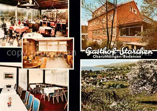 AK / Ansichtskarte Oberuhldingen Gasthof Storchen Gastraeume Bodenseeblick Oberuhldingen
