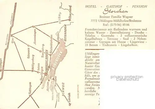 AK / Ansichtskarte Oberuhldingen Gasthof Storchen Gastraeume Bodenseeblick Oberuhldingen