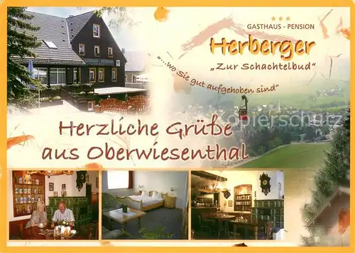 AK / Ansichtskarte Oberwiesenthal_Erzgebirge Gasthaus Pension Herberger Zur Schachtelbud Oberwiesenthal Erzgebirge
