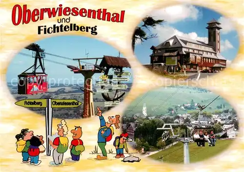 AK / Ansichtskarte Oberwiesenthal_Erzgebirge mit Fichtelberg Bergrestaurant Himmelsleiter Sessellift Oberwiesenthal Erzgebirge