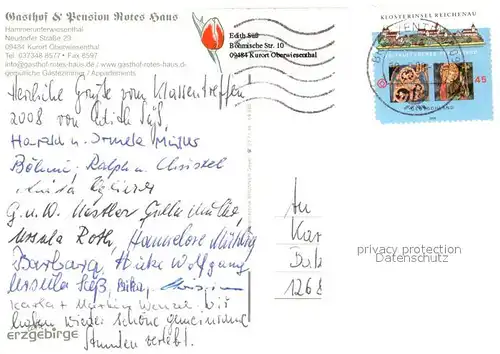 AK / Ansichtskarte Oberwiesenthal_Erzgebirge Gasthof Rotes Haus Gaststube Seilbahn Oberwiesenthal Erzgebirge