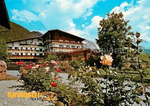 AK / Ansichtskarte Obsteig_Tirol Tyrolhotel sportiv Blumenbeet Obsteig_Tirol
