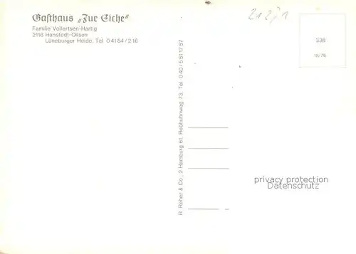 AK / Ansichtskarte Ollsen Gasthaus Zur Eiche Terrasse Ollsen