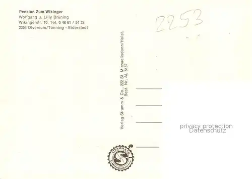 AK / Ansichtskarte Olversum Pension Zum Wikinger Gaststube Terrasse Strand Olversum