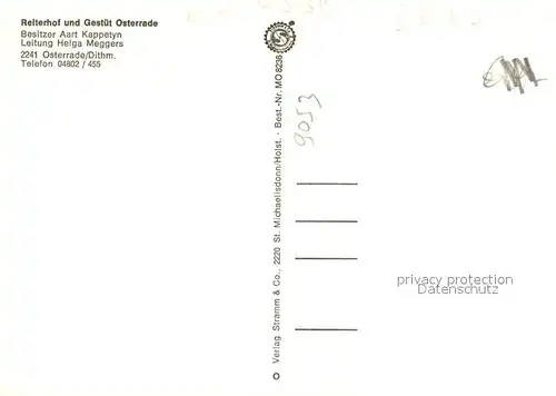AK / Ansichtskarte Osterrade_Dithmarschen Reiterhof und Gestuet Osterrade Gaststube Sattelkammer Springreiter Osterrade_Dithmarschen