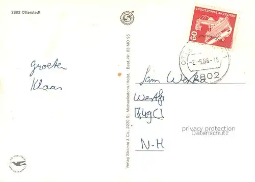 AK / Ansichtskarte Otterstedt_Niedersachsen Kirche Strand Kaufhaus Bruecke Otterstedt_Niedersachsen