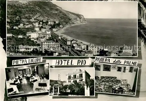 AK / Ansichtskarte Pietra_Ligure Panorama Hotel Rio Riviera delle Palme Sala Pranzo Facciana Salotto Pietra Ligure