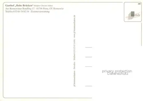 AK / Ansichtskarte Pirna Gasthof Hohe Bruecken Gastraum Pirna