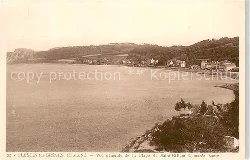 AK / Ansichtskarte Plestin les Greves Vue generale de la Plage de Saint Efflam a maree haute Plestin les Greves
