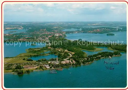 AK / Ansichtskarte Ploen_See Naturcamping Spitzenort Gaststube Seeschwalbe Fliegeraufnahme Ploen_See