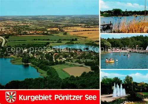 AK / Ansichtskarte Poenitz_See Fliegeraufnahme Schwimmbad Fontaene Poenitz_See