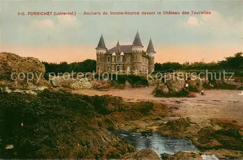 AK / Ansichtskarte Pornichet Rochers de Bonne Source devant le Chateau des Tourelles Pornichet