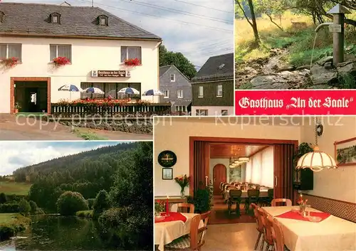 AK / Ansichtskarte Pottiga Gasthaus An der Saale Brunnen Gaststube Panorama Pottiga