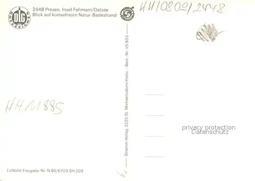 AK / Ansichtskarte Presen_Fehmarn Fliegeraufnahme Presen Fehmarn