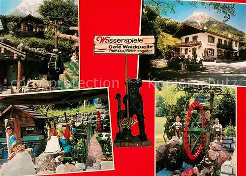 AK / Ansichtskarte Ramsau_Berchtesgaden Cafe Waldquelle Brotzeitstueberl Cafe Garten Ramsau Berchtesgaden