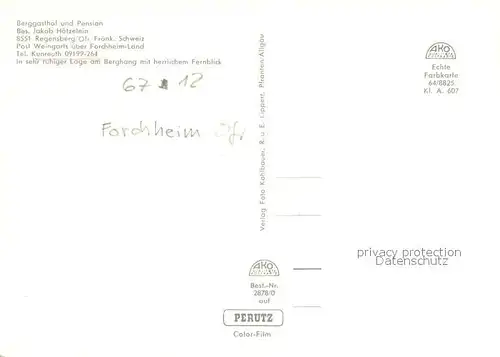 AK / Ansichtskarte Regensberg_Kunreuth Berggasthof Pension Terrasse Gaststube Regensberg Kunreuth