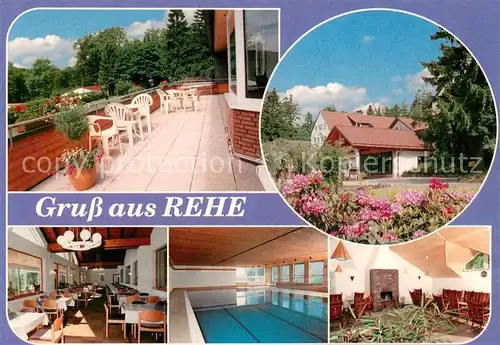 AK / Ansichtskarte Rehe_Westerwald Stiftung Christl Erholungsheim Westerwald Terrasse Gaststube Hallenbad Rehe_Westerwald