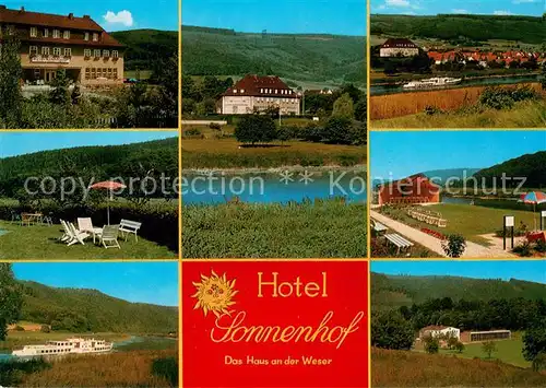 Reinhardshagen Hotel Sonnenhof Haus an der Weser Panorama Teilansichten Reinhardshagen