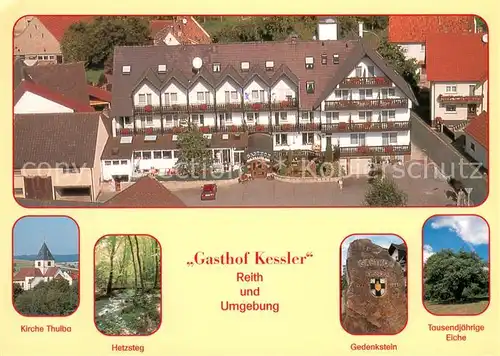 Reith_Unterfranken Gasthof Kessler Kirche Hetzsteg Gedenkstein 1000jaehrige Eiche Reith Unterfranken