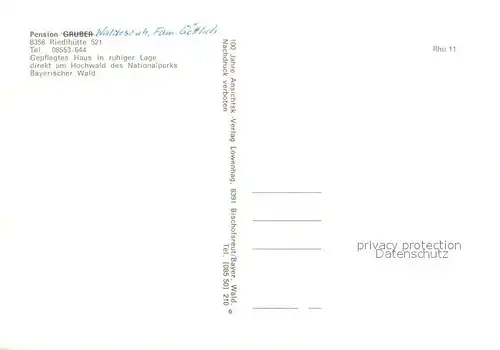 Riedlhuette Pension Gruber Panorama Gaststube Nationalpark Bayerischer Wald Riedlhuette