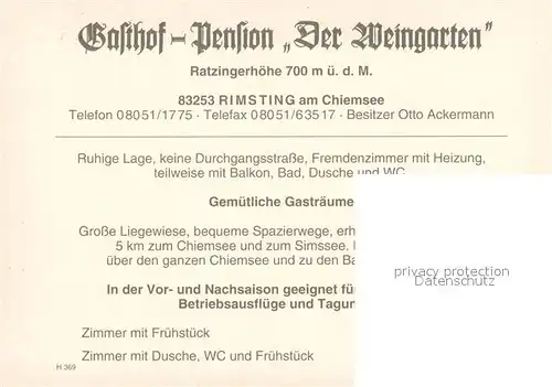 Rimsting Gasthof Pension Der Weingarten Rimsting