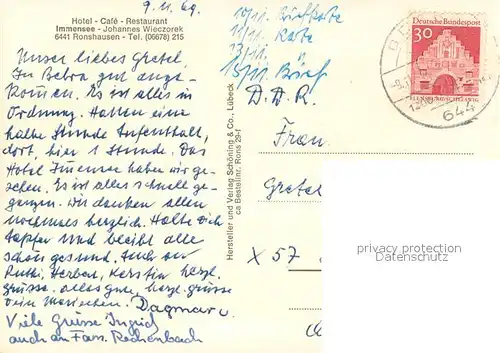 Ronshausen Hotel Cafe Restaurant Immensee Ronshausen