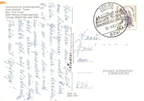 Rothau_Dreiburgensee Hotel Restaurant Seehof am Dreiburgensee Terrasse Gaststube Kapelle Maria Bruendl 