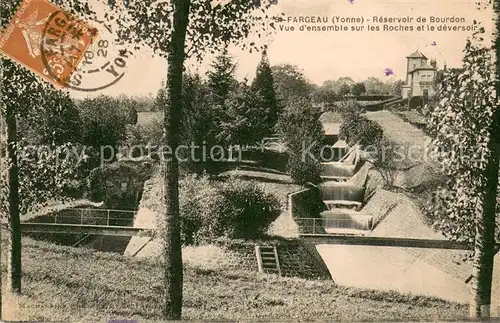 Saint Fargeau_Yonne Reservoir de Bourdon vue d ensemble sur les roches et le deversoir Saint Fargeau Yonne