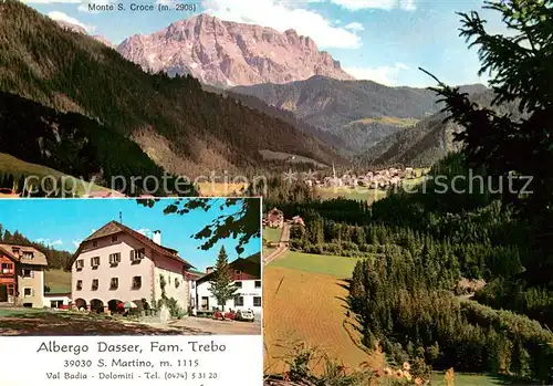 San_Martino_in_Badia Albergo Dasser Landschaftspanorama Val Badia Monte Santa Croce Dolomiten 
