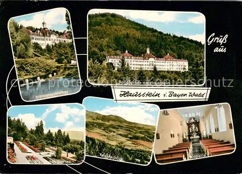 Schaufling Sanatorium am Hausstein Schwanenweiher Garten Panorama Kapelle Schaufling