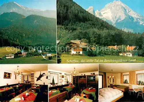 Scheffau_Marktschellenberg Panorama Pension Depel mit Hohem Goell und Watzmann Gastraeume Zimmer Scheffau