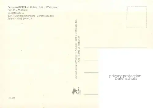 Scheffau_Marktschellenberg Panorama Pension Depel mit Hohem Goell und Watzmann Gastraeume Zimmer Scheffau