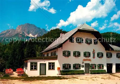 Schellenberg_Marktschellenberg Berggasthof Messnerwirt mit Untersberg Schellenberg