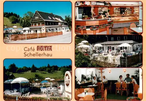 Schellerhau Cafe Rotter Kuchentheke Terrasse Gaststube Schellerhau
