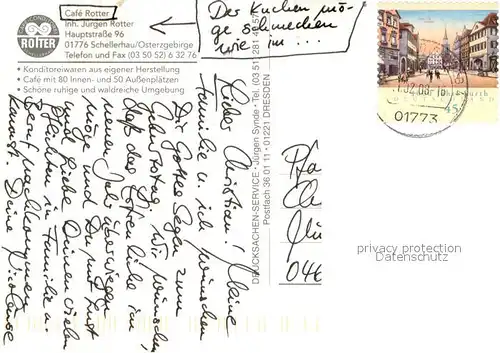 Schellerhau Cafe Rotter Kuchentheke Terrasse Gaststube Schellerhau