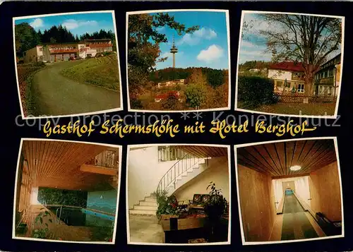 Schermshoehe Gasthof Schermshoehe mit Hotel Berghof Fraenkische Schweiz Sender Schermshoehe