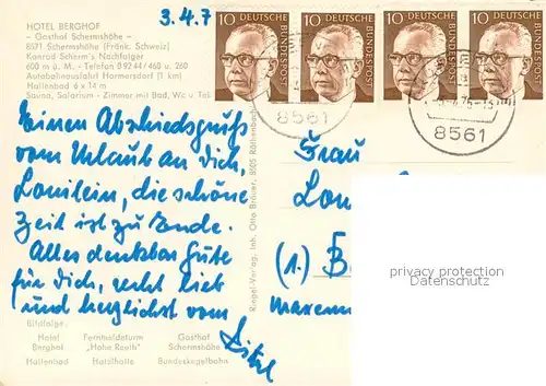 Schermshoehe Gasthof Schermshoehe mit Hotel Berghof Fraenkische Schweiz Sender Schermshoehe