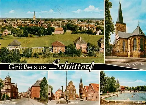 Schuettorf Stadtpanorama Kirche Steinstrasse Markt Freibad Schuettorf