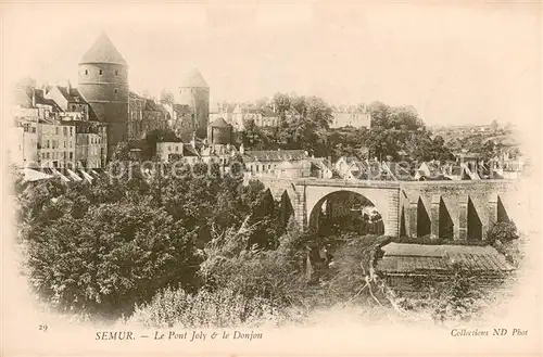 Semur en Auxois Pont joly et le donjon Semur en Auxois