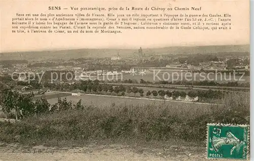 Sens_Yonne Vue panoramique prise de la Route de Cheroy ou Chemin Neuf Sens_Yonne